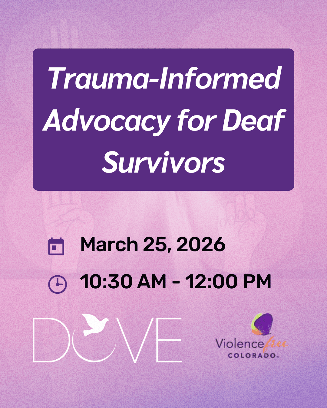 Webinar flyer with Purple background with resistance fists with details of webinar